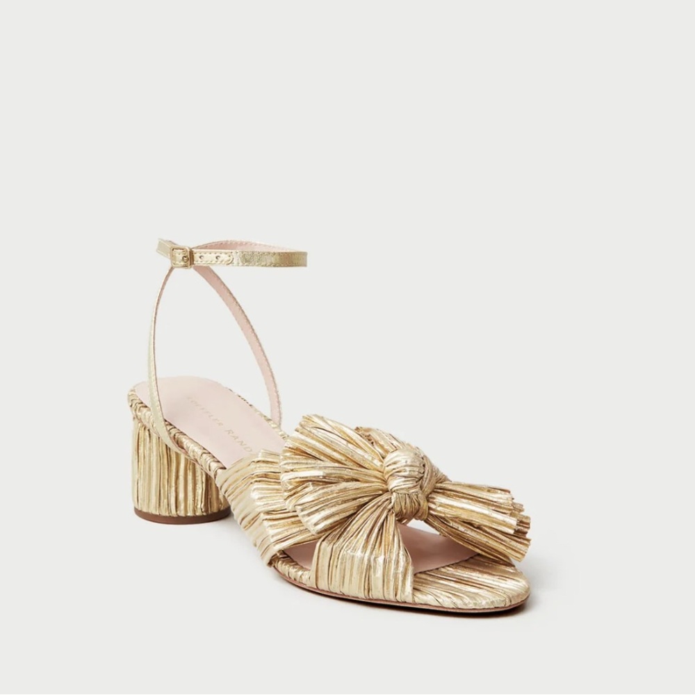 Loeffler Randall Gold Women's Ankle Strap Sandals